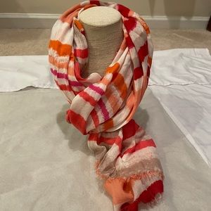 Banana Republic Striped Coral/Pink Scarf